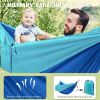 1pc Outdoor Camping Hammock; Portable Nylon Parachute Hammock 106*55in - 106*55in Sapphire Blue And Sky Blue