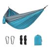 1pc Outdoor Camping Hammock; Portable Nylon Parachute Hammock 106*55in - 106*55in Orange And Gray