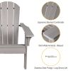 Adirondack Chair Holder HDPE Patio Chairs Weather Resistant Outdoor Chairs for Lawn; Deck; Backyard; Garden; Fire Pit; Plastic Outdoor Chairs -Gray -