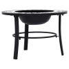 Mosaic Fire Pit Black and White 26.8" Ceramic - Black