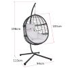 Hanging Chair;  Indoor Outdoor Hanging Egg Chair with Stand;  Durable Wicker Porch Swing Hammock Chair Sets;  Heavy Duty UV Protective Frame and Water