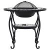 Mosaic Fire Pit Table Black and White 26.8" Ceramic - Black