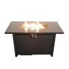 Living Source International 25'' H x 42'' W Steel Outdoor Fire Pit Table with Lid - 1