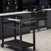 Outdoor Prep Dining Table; Movable Pizza Oven Stand;  Stainless Steel Patio Bar Cart; Patio Grilling Backyard BBQ Grill Cart - BLACK