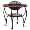 Mosaic Fire Pit Table Terracotta and White 26.8" Ceramic - Brown