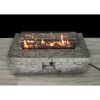 Living Source International Concrete Propane/Natural Gas Fire Pit Table with Glass  - 1