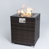 28inch Outdoor Fire Pit Column; Propane Fire Column for Decor Gas Fire Pit Table Garden Corner Table with Fire - as Pic