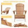 Wooden Outdoor Folding Adirondack Chair Set of 2 Wood Lounge Patio Chair for Garden; Garden; Lawn; Backyard; Deck; Pool Side; Fire Pit; Half Assembled