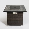 30inch Outdoor Fire Table Propane Gas Fire Pit Table with Lid Gas Fire Pit Table with Glass Rocks and Rain Cover - as Pic