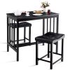 3 Pieces Bar Table Modern Counter Height Dining Set Table - As pic show - Style C