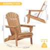 Wooden Outdoor Folding Adirondack Chair Set of 2 Wood Lounge Patio Chair for Garden; Garden; Lawn; Backyard; Deck; Pool Side; Fire Pit; Half Assembled