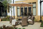 Direct Wicker Outdoor Patio Furniture 7PCS Cast Aluminum Dining Table and Chair - brown