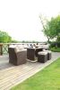 Direct Wicker 7 PCS Outdoor PE Rattan Wicker Sofa Rattan Patio Garden Furniture;  With Wide Cabinet;  Gray - brown