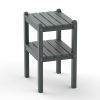 Double outdoor side table;  rectangular patio side table  in HDPE - Gray