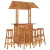 5 Piece Patio Bar Set Solid Wood Acacia - Brown