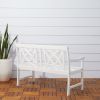 Bradley Outdoor Patio 4-foot Wood Garden Bench in White - as Pic