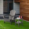 Double outdoor side table;  rectangular patio side table  in HDPE - Gray