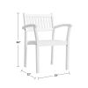 Bradley Outdoor Patio Wood Garden Stacking Armchair (Set of 2) - as Pic