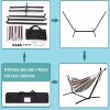 Double Classic Hammock with Stand for 2 Person- Indoor or Outdoor Use-with Carrying Pouch-Powder-coated Steel Frame - Durable 450 Pound Capacity; Brow