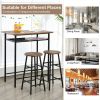 3 Pieces Bar Table Modern Counter Height Dining Set Table - As pic show - Style A