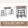 3 Pieces Bar Table Modern Counter Height Dining Set Table - As pic show - Style A