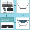 Double Classic Hammock with Stand for 2 Person- Indoor or Outdoor Use-with Carrying Pouch-Powder-coated Steel Frame - Durable 450 Pound Capacity; Blue