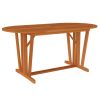 7 Piece Patio Dining Set Solid Wood Eucalyptus - Brown