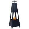 Fire Pit Black 13.8"x13.8"x39" Steel - Black