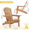 Wooden Outdoor Folding Chair Set of 2 Wood Lounge Patio Chair for Garden; Garden; Lawn; Backyard; Deck; Pool Side; Fire Pit; Half Assembled; - as pict