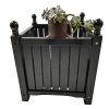 Wood Outdoor Square Wooden Flower and Herb Pot for Garden; Porch and Patio - Outside Plant and Vegetable Container ; Planter ; Black - as Pic