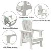 Small Size Adirondack Chair; Plastic Adirondack Chair Fire Pit Chair; Plastic Adirondack Chair; Weather Resistant; White; 1 piece - as Pic