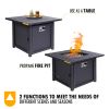 50,000 BTU Square 28 Inch/30inch  Outdoor Gas Fire Pit TableGas Firepits with Lava Rocks & Water-Proof Cover XH - 28 inch