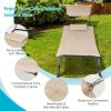 Patio Hanging Chaise Lounge Chair with Canopy Cushion Pillow and Storage Bag - Beige