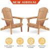 Wooden Outdoor Folding Chair Set of 2 Wood Lounge Patio Chair for Garden; Garden; Lawn; Backyard; Deck; Pool Side; Fire Pit; Half Assembled; - as pict