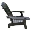 Outdoor or indoor Wood Adirondack chair with an hole to hold umbrella on the arm ; Black - as Pic