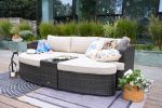 Direct Wicker 4-PC Outdoor Wicker Patio Furniture Sofa Luxury Comfort Wicker Sofa - Brown