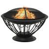 Fire Pit with Poker 29.5" XXL Steel - Black