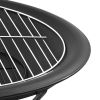 2-in-1 Fire Pit and BBQ with Poker 22"x22"x19.3" Steel - Black