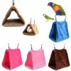 2pcs Pet Bird Parrot Cages Warm Bird Hammock Hanging Tent Bed for Bird Sleeping Bird Cage Decoration Accessories Bird House Bird Nest - Brown - S:17x1