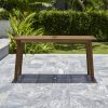 Farmhouse chic Slatted Eucalyptus Wood Patio Dining Table - as Pic