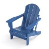 Folding Adirondack Chair;  Fire Pit Chair; Patio Outdoor Chairs All-Weather Proof HDPE Resin for BBQ Beach Deck Garden Lawn Backyard-Navy Blue - Navy