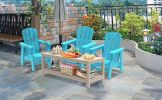 Small Size Adirondack Chair; Fire Pit Chair; Plastic Adirondack Chair Weather Resistant; Blue; 1 piece - as Pic