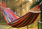 Breathable Hammock with Two Anti Roll Balance Beam - Red