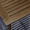 Farmhouse chic Slatted Eucalyptus Wood Patio Dining Table - as Pic