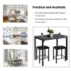 Small Space Kitchen Bar Furniture 3 Pieces Dining Table Set - Black - Bar Table