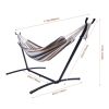 Double Classic Hammock with Stand for 2 Person- Indoor or Outdoor Use-with Carrying Pouch-Powder-coated Steel Frame - Durable 450 Pound Capacity; Brow