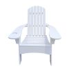 Outdoor or indoor Wood Adirondack chair with an hole to hold umbrella on the arm ; white - as Pic