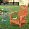 Folding Adirondack Chair;  Fire Pit Chair; Patio Outdoor Chairs All-Weather Proof HDPE Resin for BBQ Beach Deck Garden Lawn Backyard-Navy Blue - Orang