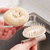 Bamboo Fiber Kitchen Cleaning Brush with Handle Magic Washing Pot Brush Sink Dish Cleaner Household Cleaning Tool Esg17392 - Beige