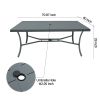 70inch Outdoor Patio Dining Table with Umbrella Hole; 6 Person Metal Square Table for Garden; Backyard and Porch - pic